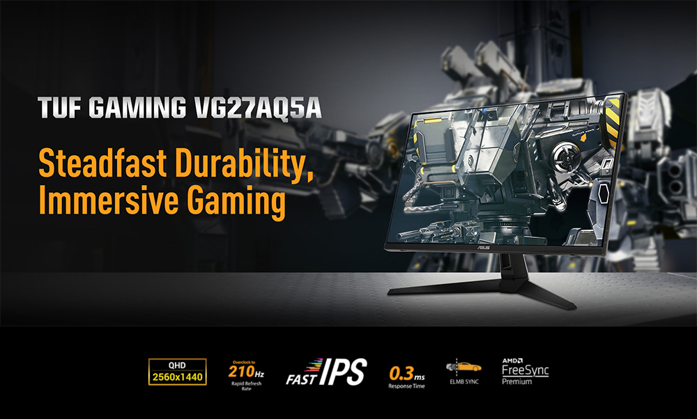 ASUS 27" IPS TUF GAMING VG27AQ5A 0.3MS 210Hz HDMI-DP Gaming Monitör (2560 X 1440)