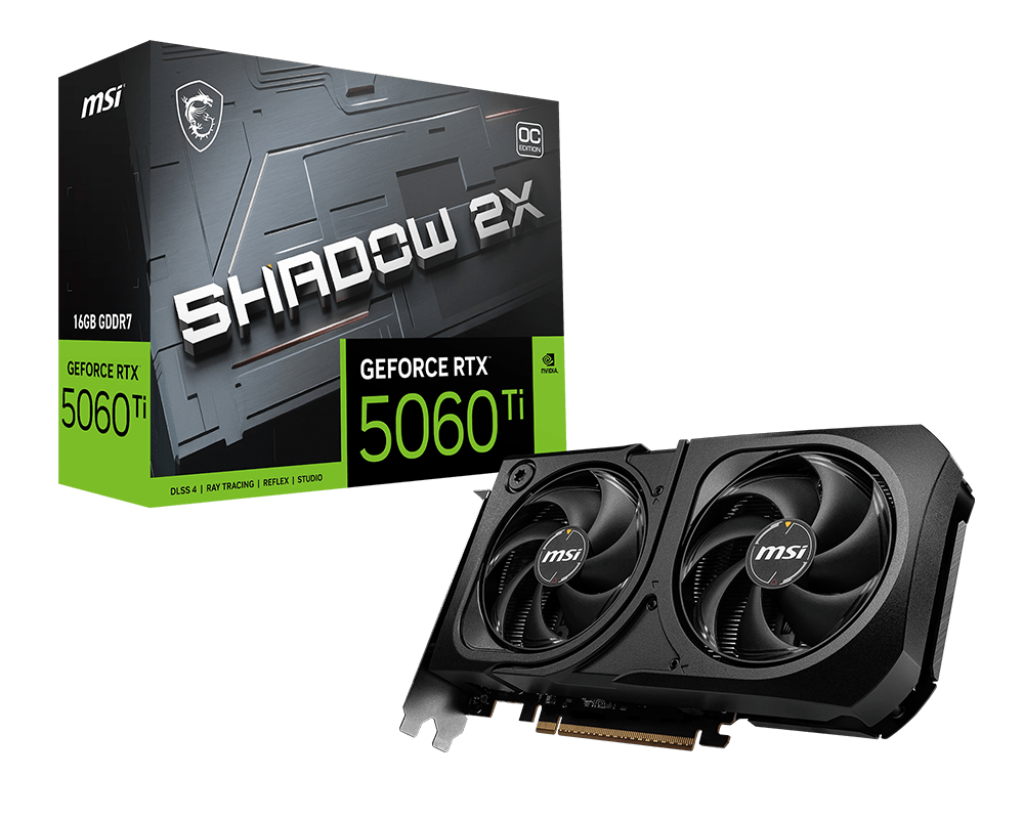 MSI RTX5060TI 16GB SHADOW 2X OC GDDR7 128bit HDMI DP PCIe 5.0 ikinci görünüm