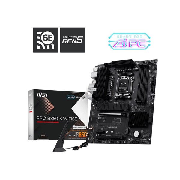 MSI PRO B850-S WIFI6E DDR5 HDMI-DP PCIE 5.0 AM5 ATX ikinci görünüm