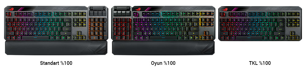 ASUS ROG CLAYMORE II Kablolu/Kablosuz Mekanik Gaming Klavye (90MP01W0-BKEA01)