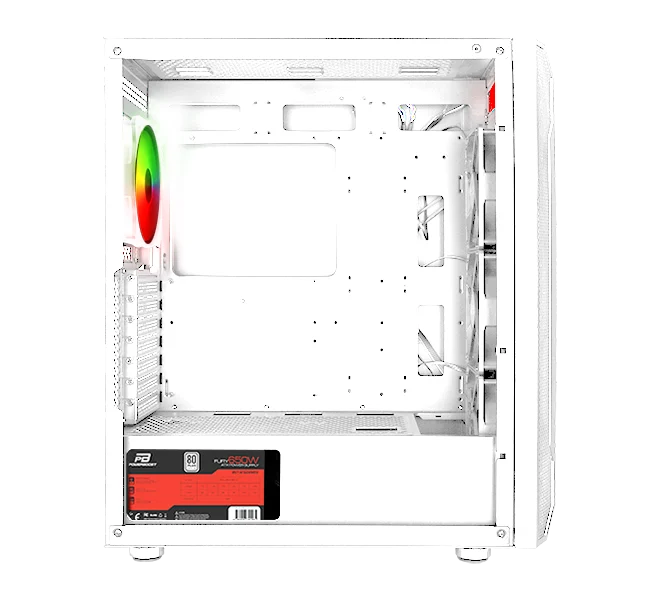 POWERBOOST 650W 80+ PB-P3701BW MESH GAMING ATX PC Kasası Beyaz