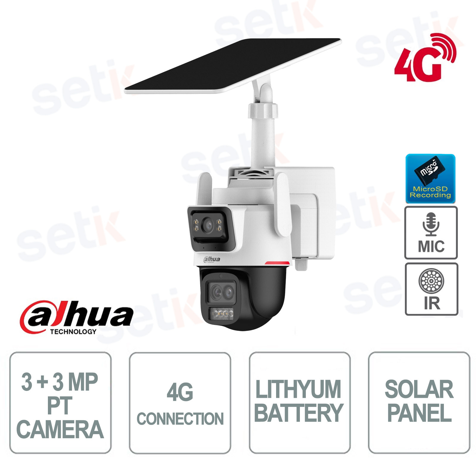 DAHUA 3+3MP PT Speed Dome WizColor 4G Solar IP Kamera IPC-PTS2649C-3E3Z-4GB20 ikinci görünüm