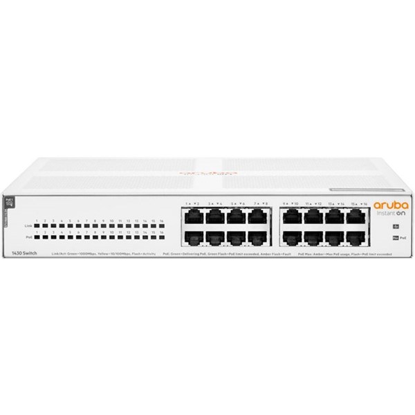 ARUBA 16port-4port PoE 147w Gigabit Yönetilebilir Switch 1430 R8R48A ikinci görünüm