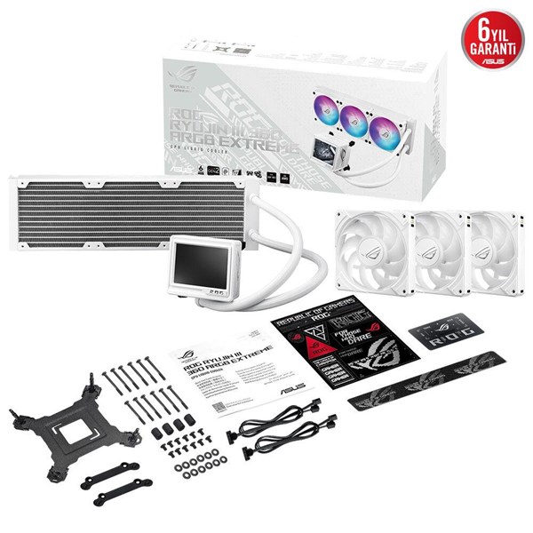 ASUS 360mm ROG RYUJIN III 360 EXTREME WHITE ARGB Sıvı Soğutmalı AM5-1851p İşlemci Fanı Beyaz