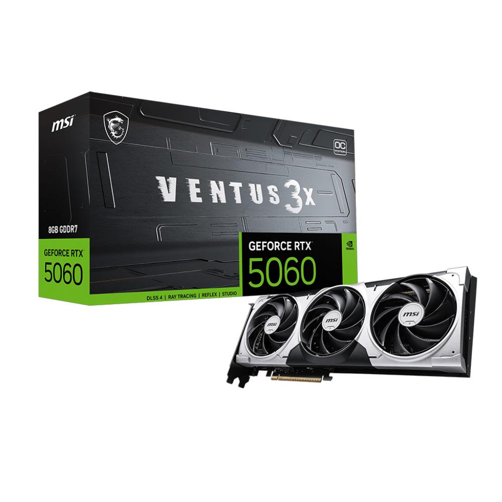MSI RTX5060 8GB VENTUS 3X OC GDDR7 128bit HDMI DP PCIe 5.0 ikinci görünüm