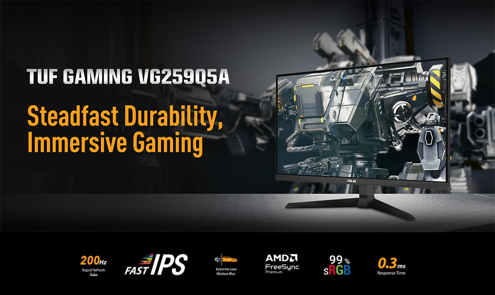 ASUS 24.5" FAST IPS TUF GAMING VG259Q5A 0.3MS 200Hz HDMI-DP Gaming Monitör (1920 X 1080)