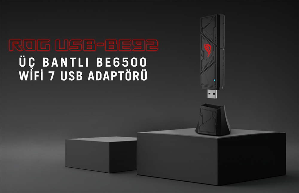 ASUS ROG USB-BE92 BE6500 WIFI-7 USB 3.0 Kablosuz Adaptör