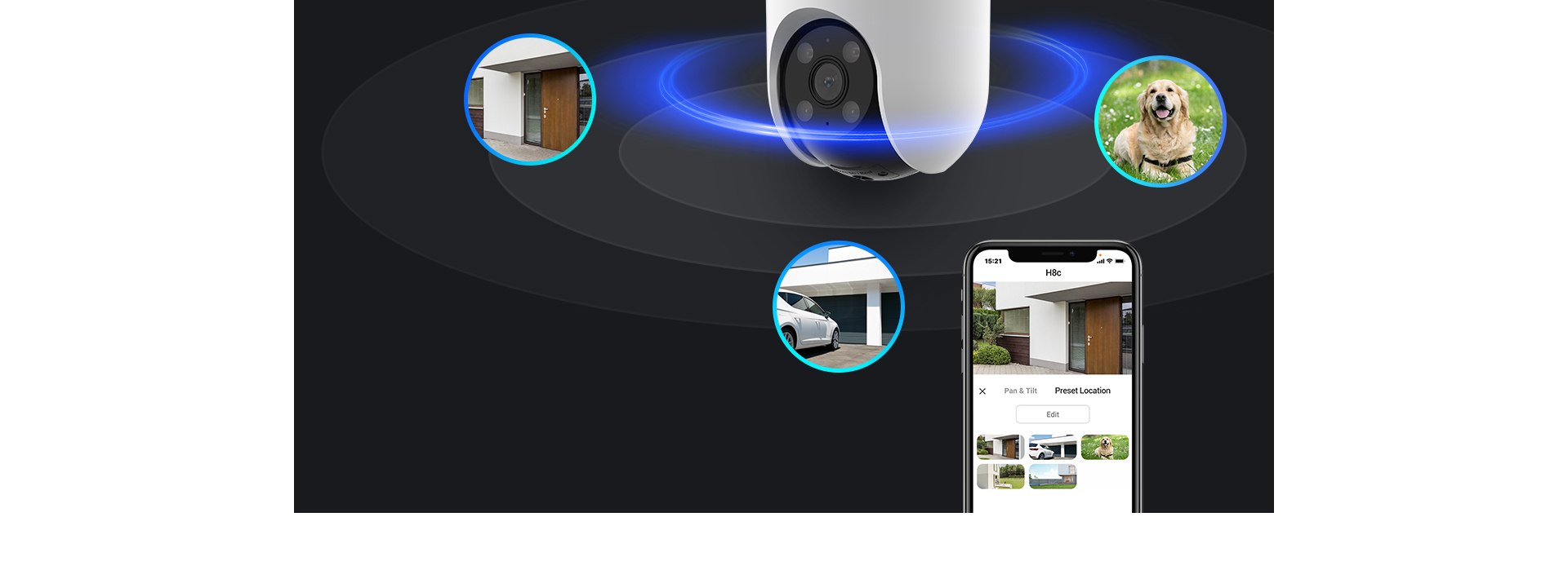 EZVIZ 2MP Dome 4mm Wıfı Kablosuz IP Kamera H8C