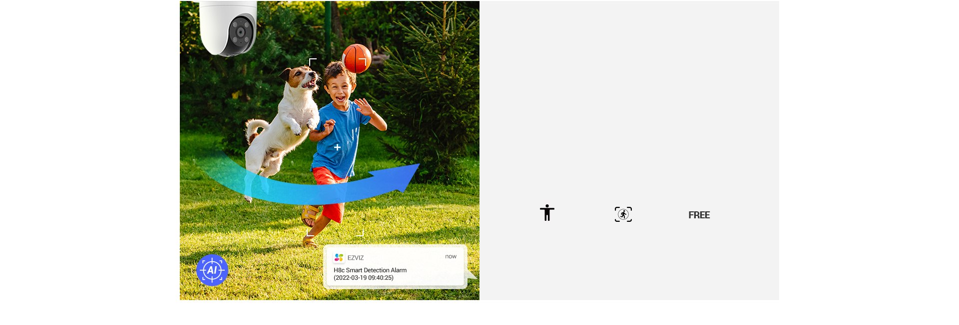 EZVIZ 2MP Dome 4mm Wıfı Kablosuz IP Kamera H8C