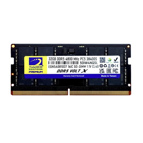 TWINMOS 32GB DDR5 4800MHZ CL40 NOTEBOOK RAM VOLT X TMD532GB4800S40