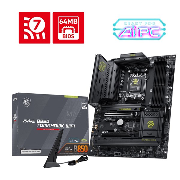 MSI MAG B850 TOMAHAWK WIFI7 DDR5 HDMI-USBC DP PCIE 5.0 AM5 ATX ikinci görünüm