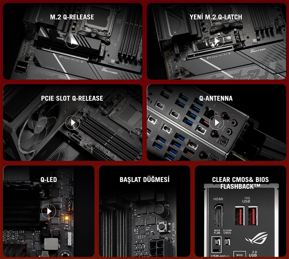 ASUS ROG STRIX X870E-H DDR5 HDMI DP PCIE 5.0 AM5 ATX