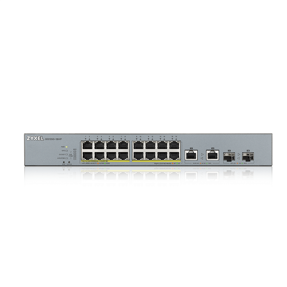 ZyXEL 16port PoE 250w 2-SFP Gigabit Yönetilebilir Switch GS1350-18HP ikinci görünüm