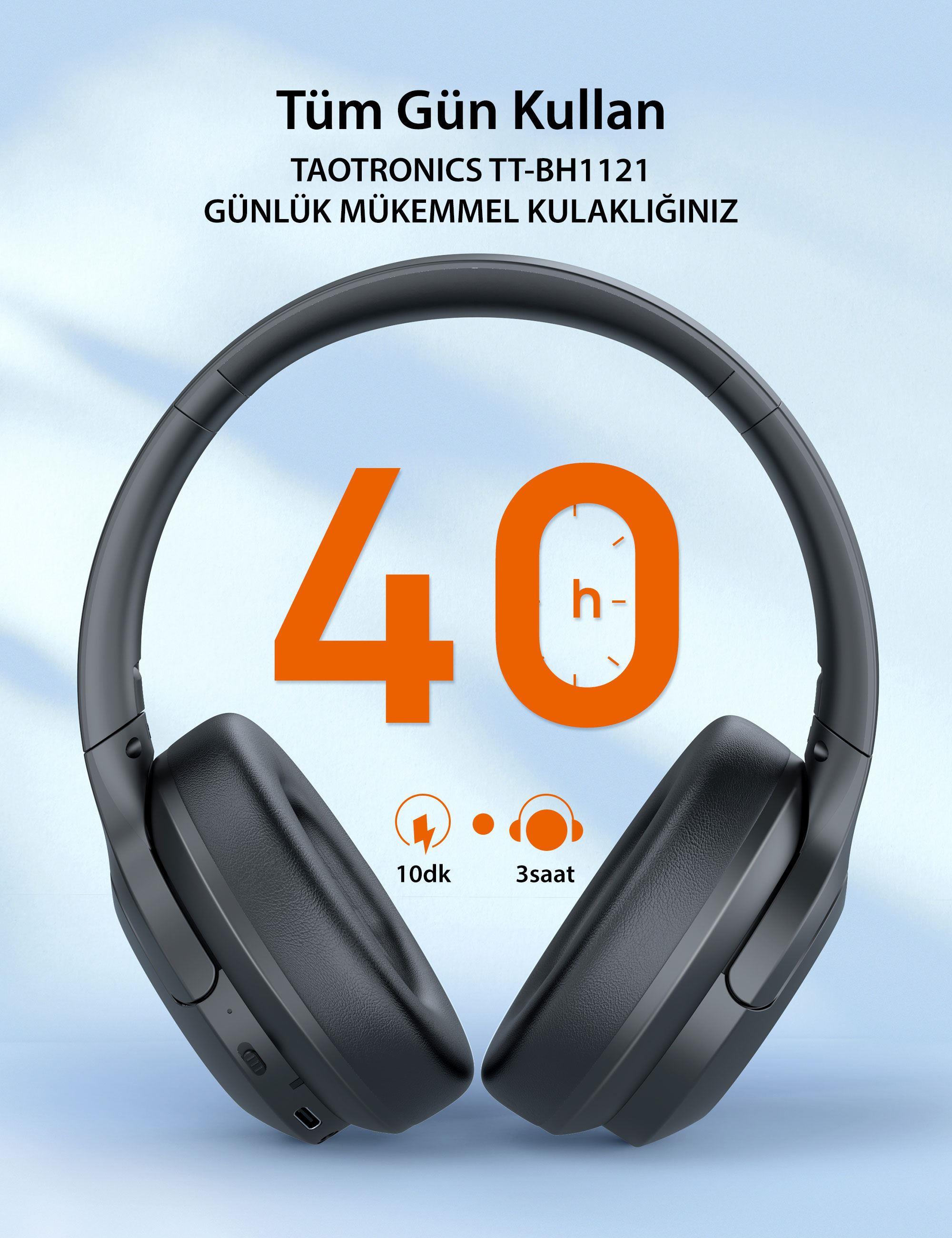TAOTRONICS TT-BH1121-RED Bluetooth Mikrofonlu Kulaklık Siyah/Kırmız