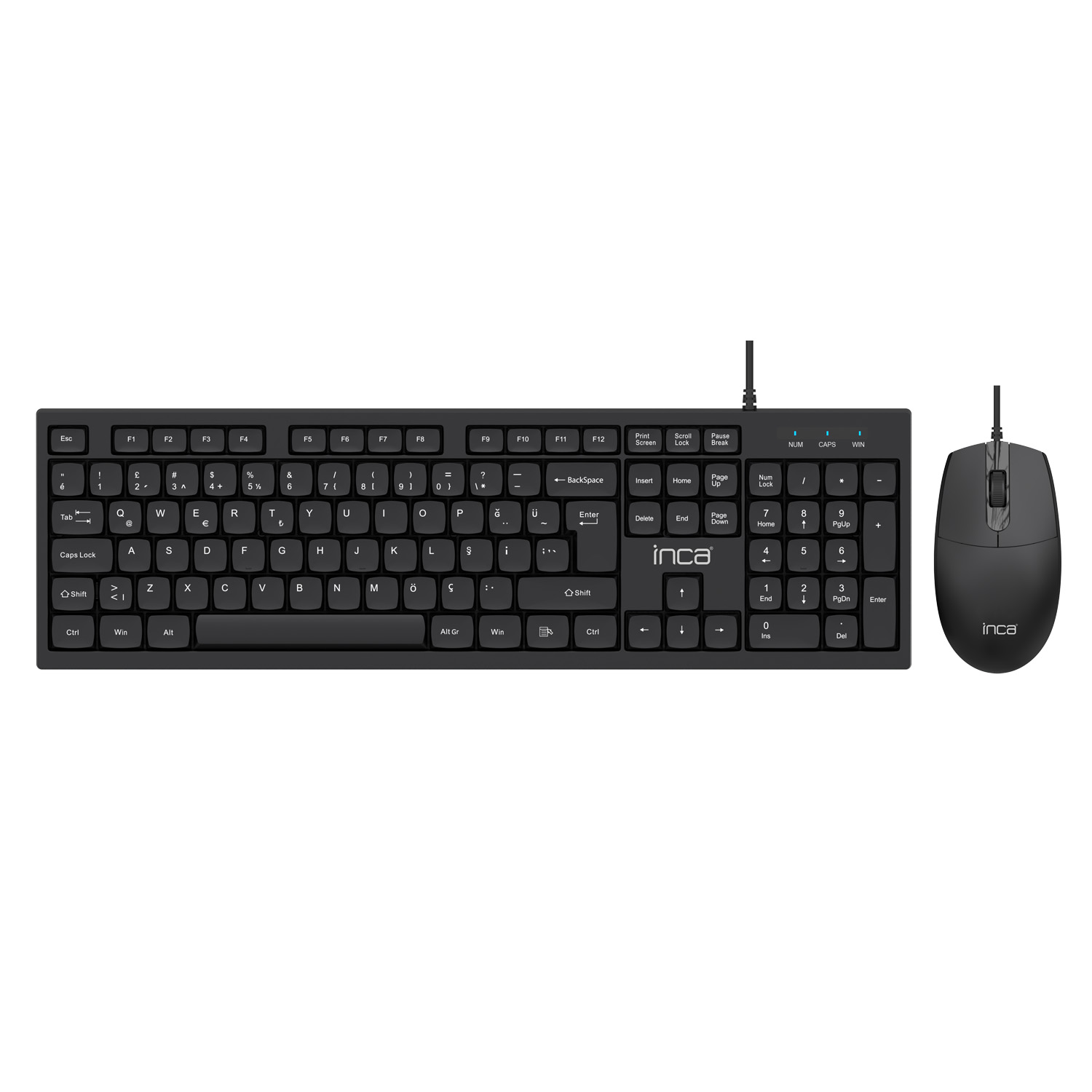 INCA IMK-376T Kablolu USB Q Trk Siyah Klavye - Mouse Set ikinci görünüm