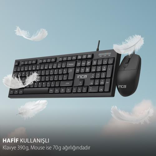 INCA IMK-376T Kablolu USB Q Trk Siyah Klavye - Mouse Set