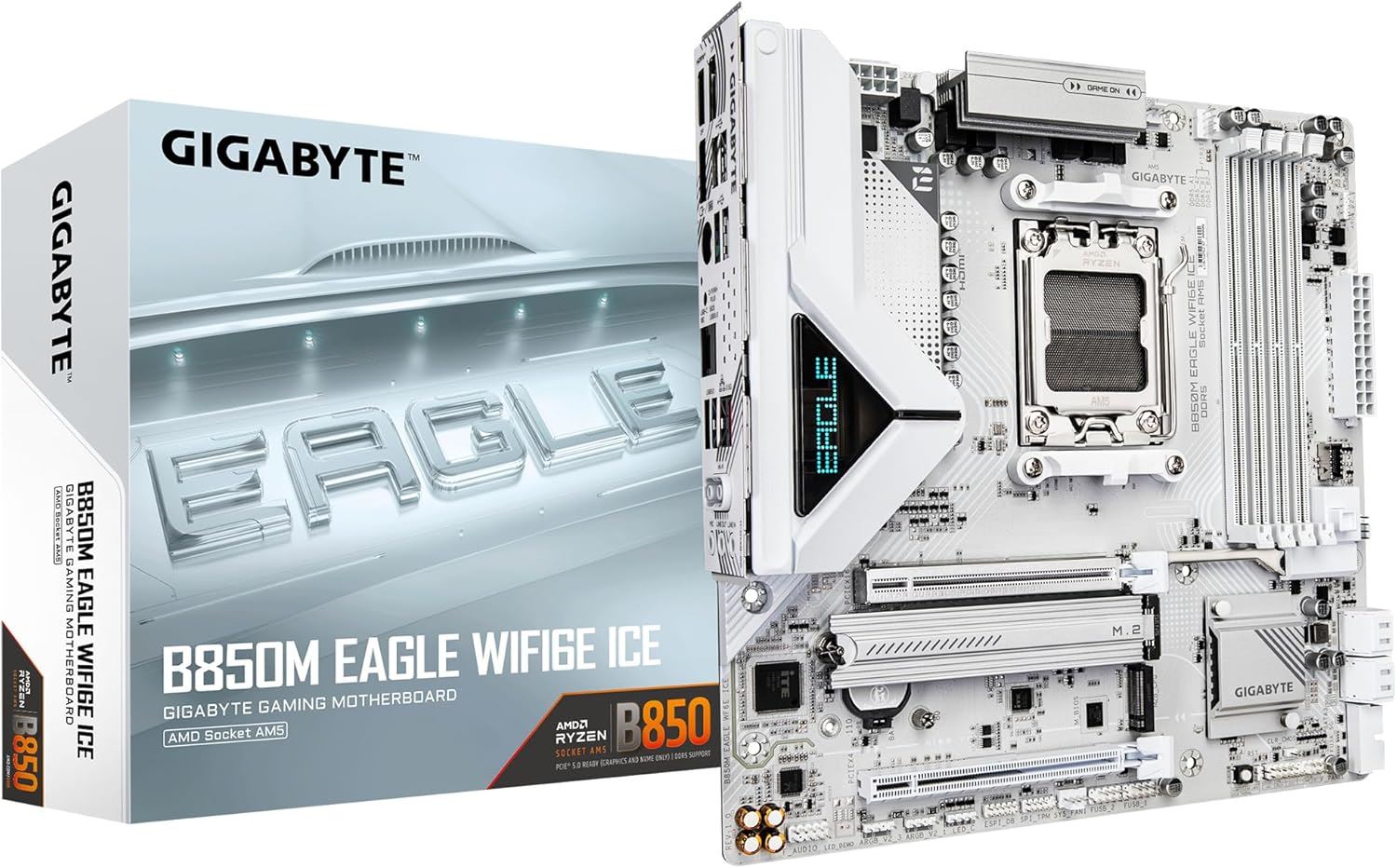 GIGABYTE B850M EAGLE ICE WIFI6E DDR5 HDMI DP-TYPEC PCIE 5.0 AM5 mATX BEYAZ