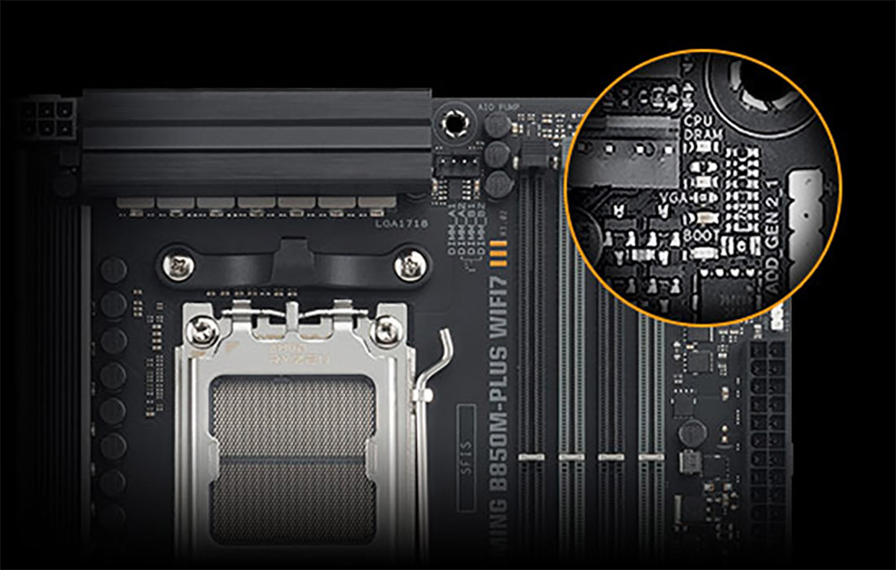 ASUS TUF GAMING B850M-PLUS WIFI7 DDR5 HDMI DP-TYPEC PCIE 5.0 AM5 mATX