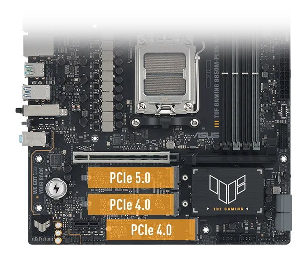 ASUS TUF GAMING B850M-PLUS WIFI7 DDR5 HDMI DP-TYPEC PCIE 5.0 AM5 mATX