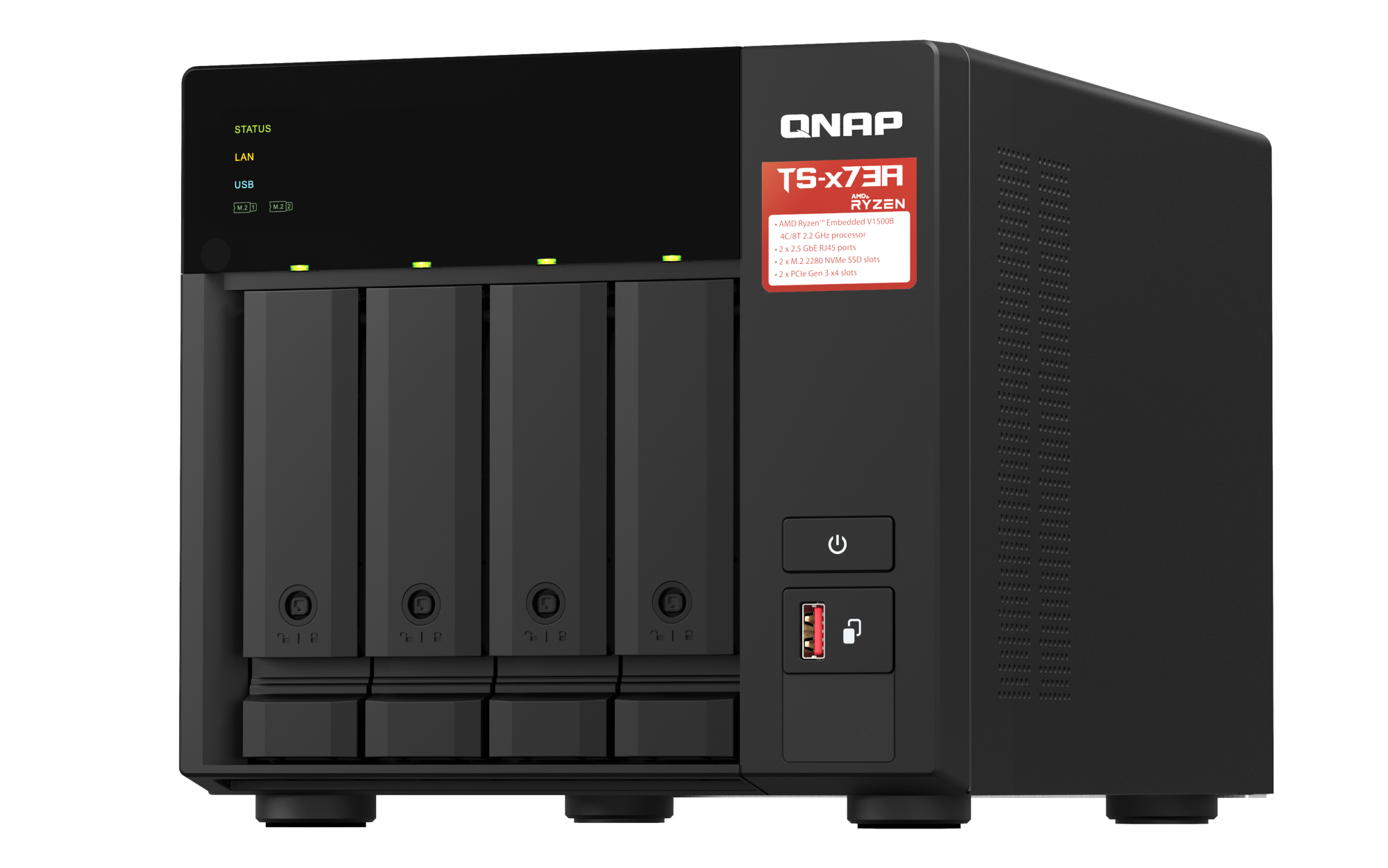 QNAP 4diskli Ryzen V1500B-8GB RAM-2-2.5GbE Nas Server TS-473A ikinci görünüm