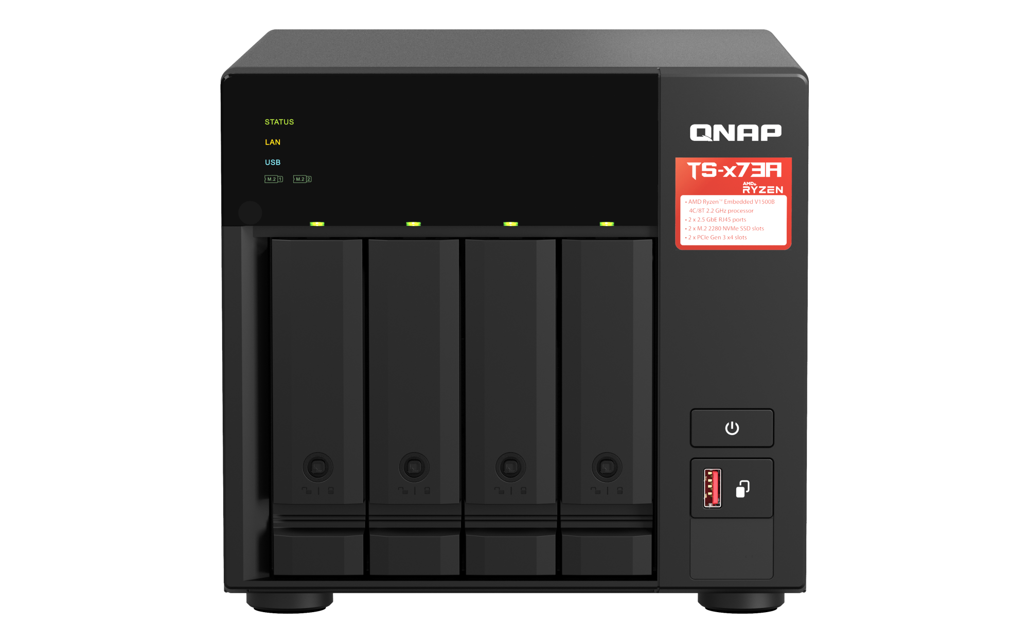 QNAP 4diskli Ryzen V1500B-8GB RAM-2-2.5GbE Nas Server TS-473A