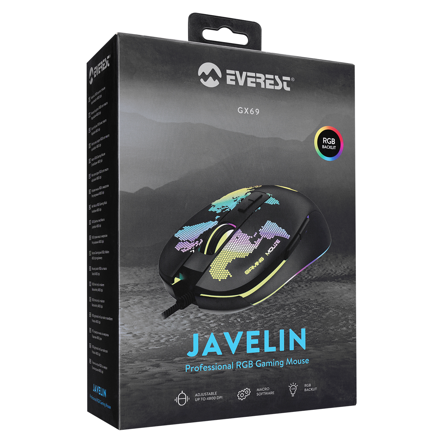 EVEREST GX69 Kablolu USB Siyah Gaming Mouse ikinci görünüm