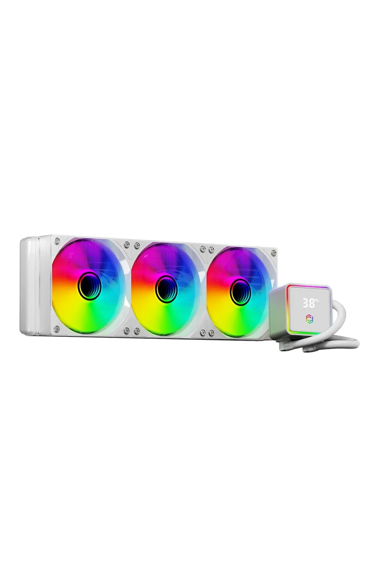 FRISBY 360MM FCL-360W ARGB AM5-1851p Sıvı Soğutmalı İşlemci Fanı Beyaz ikinci görünüm
