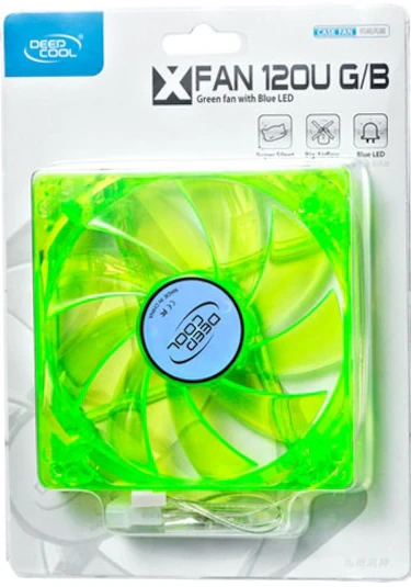 DEEPCOOL XFAN 120G/B Yeşil Şeffaf Gövde Mavi LED'li 120mm Kasa Fanı