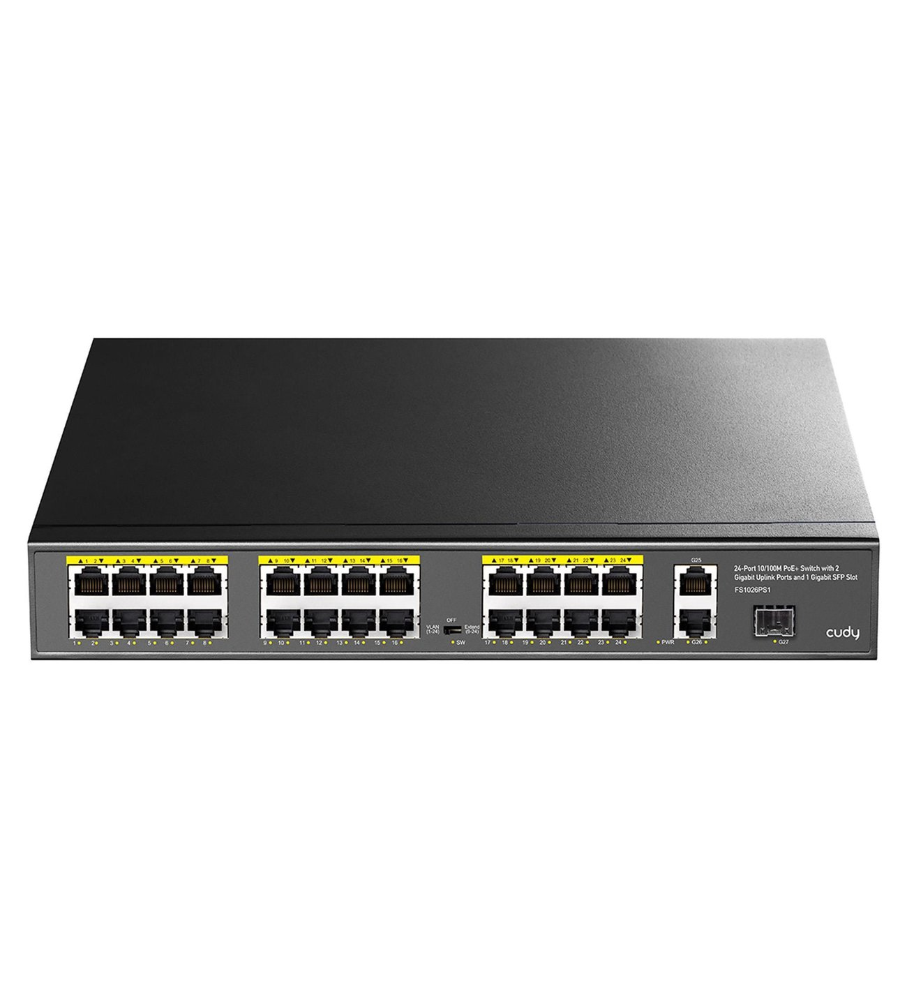 CUDY 24port PoE 300w 1-SFP 2-Uplink Gigabit Yönetilemez Switch FS1026PS1 ikinci görünüm