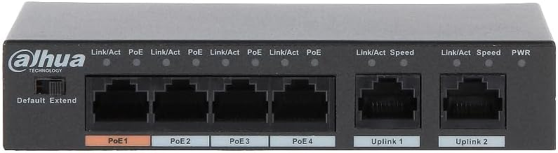 DAHUA 4port PoE 60w 2-Uplink 10/100 Yönetilemez Switch DH-PFS3006-4ET-60 ikinci görünüm