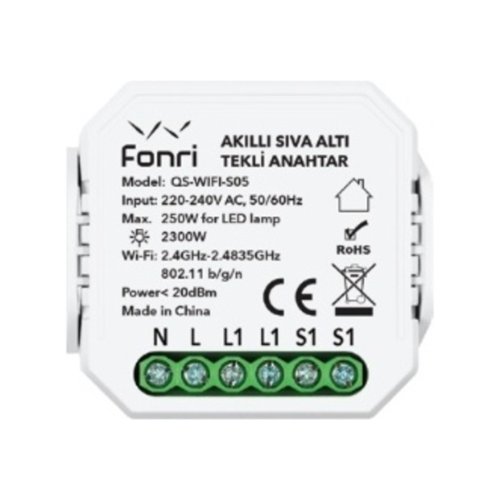 FONRI Kablosuz Akıllı Sıva Altı Perde/Panjur Anahtarı ikinci görünüm