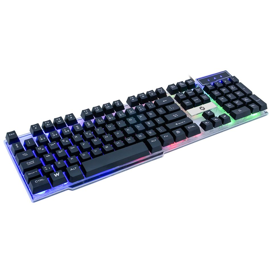 FRISBY FK-G508QU Q Türkçe 3 Renk Işıklı Kablolu Klavye Siyah