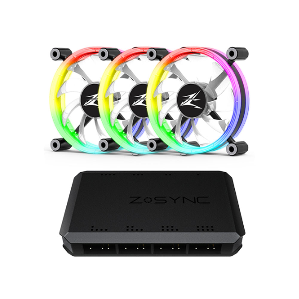 ZALMAN ZM-LF120A3 Premium Çift Taraflı Halka Adreslenebilir 3x 120mm ARGB LED Fan ikinci görünüm