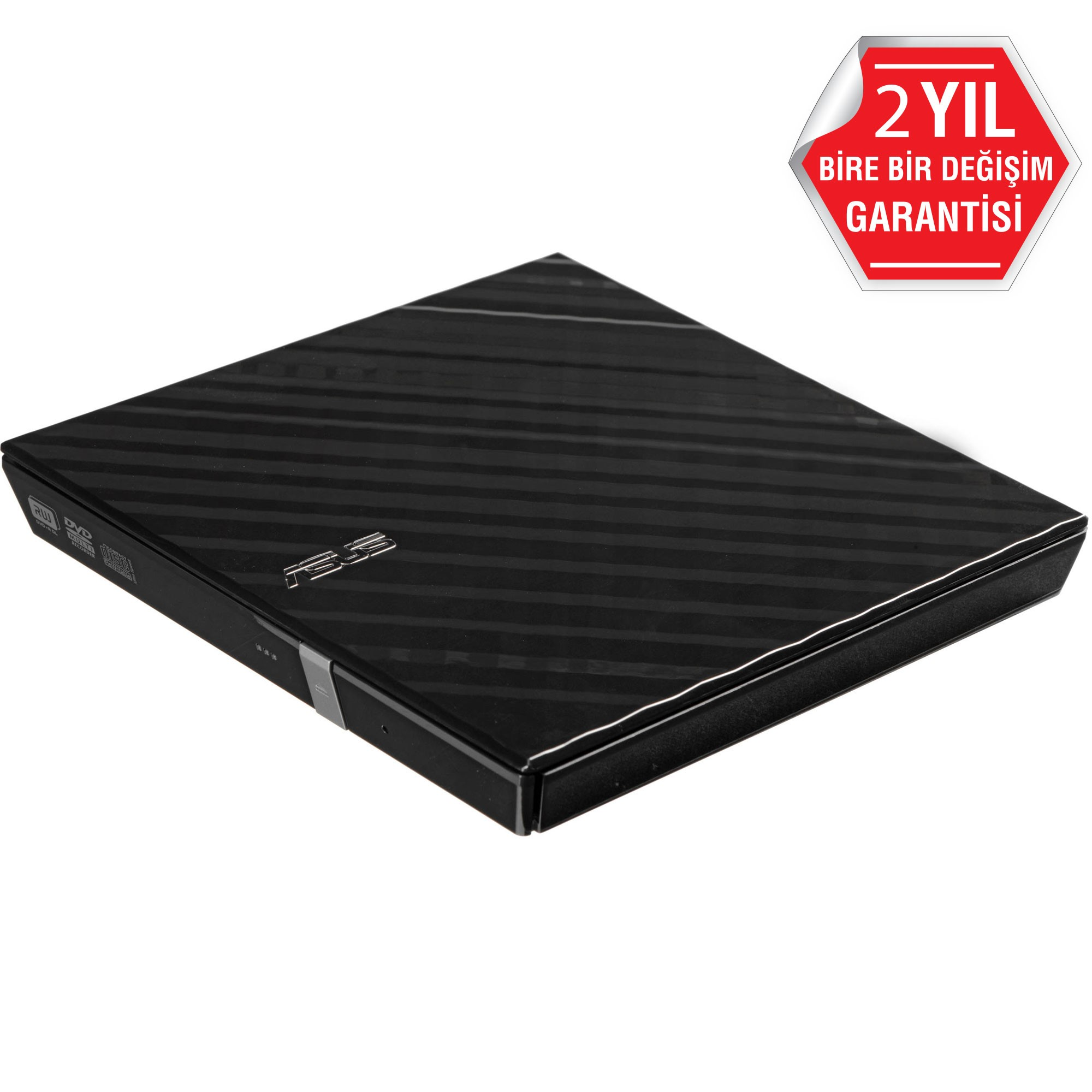 ASUS 8x SDRW-08D2S-U USB 2.0 Slim Harici DVD Yazıcı Siyah ikinci görünüm