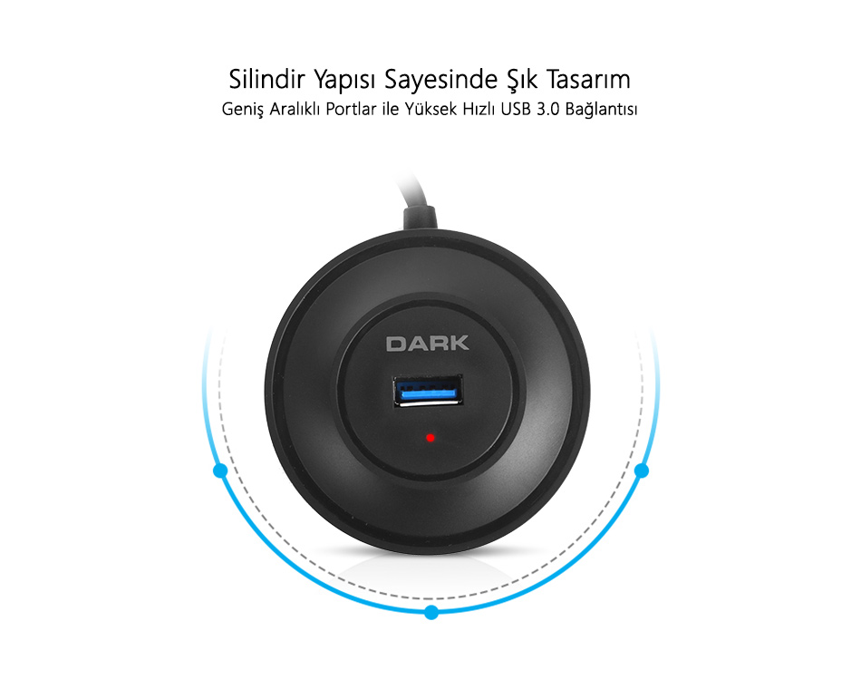 DARK 4port DK-AC-USB344 USB 3.0 Siyah USB Çoklayıcı Hub