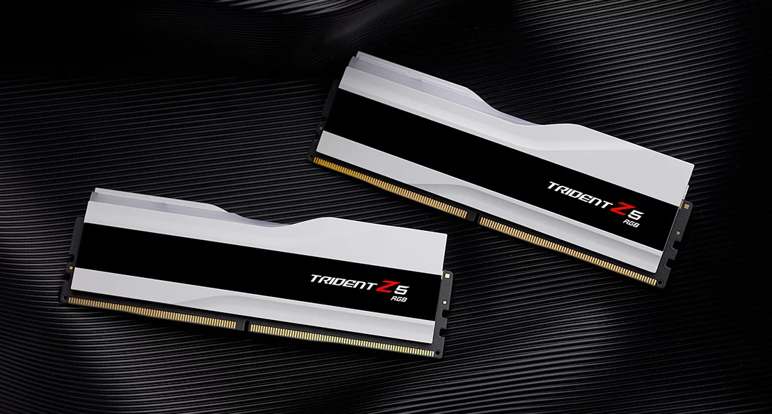 GSKILL 32GB (2X 16GB) DDR5 6000MHZ CL36 DUAL KIT RGB PC RAM TRIDENT Z5 F5-6000J3636F16GX2-TZ5RW BEYAZ