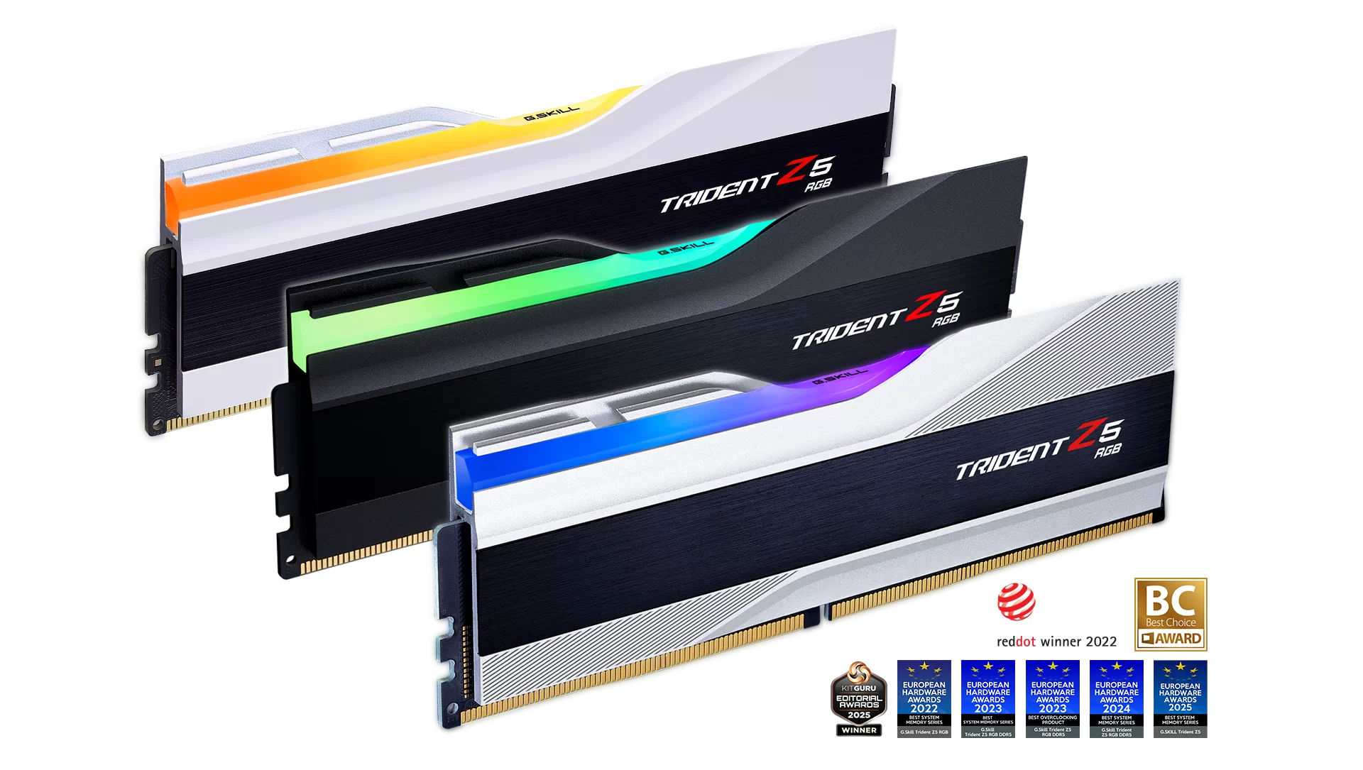 GSKILL 32GB (2X 16GB) DDR5 6000MHZ CL36 DUAL KIT RGB PC RAM TRIDENT Z5 F5-6000J3636F16GX2-TZ5RW BEYAZ