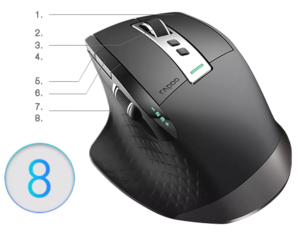 RAPOO MT750S Kablosuz Siyah Mouse