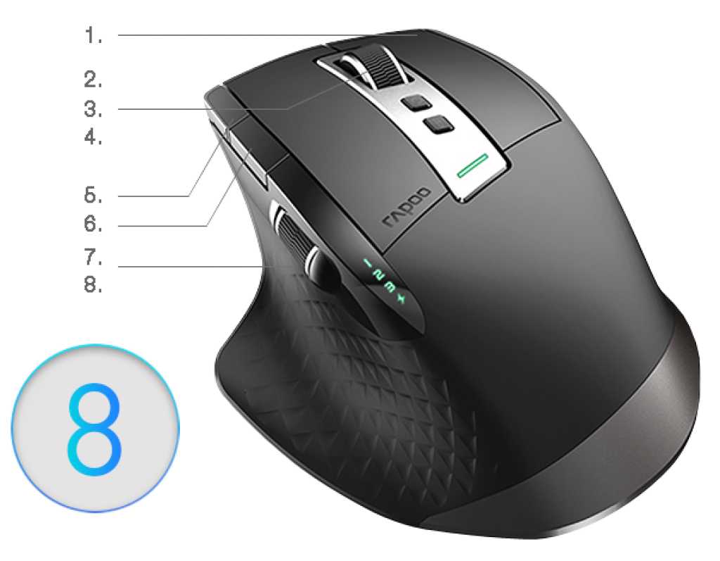 RAPOO MT750S Kablosuz Siyah Mouse