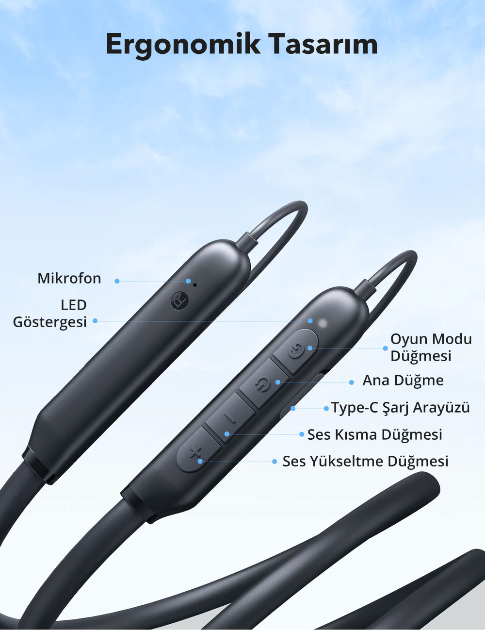 TAOTRONICS TT-BH115 Kablosuz Siyah Earbuds