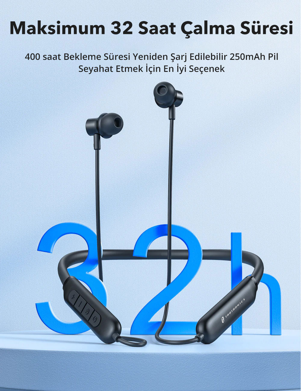 TAOTRONICS TT-BH115 Kablosuz Siyah Earbuds