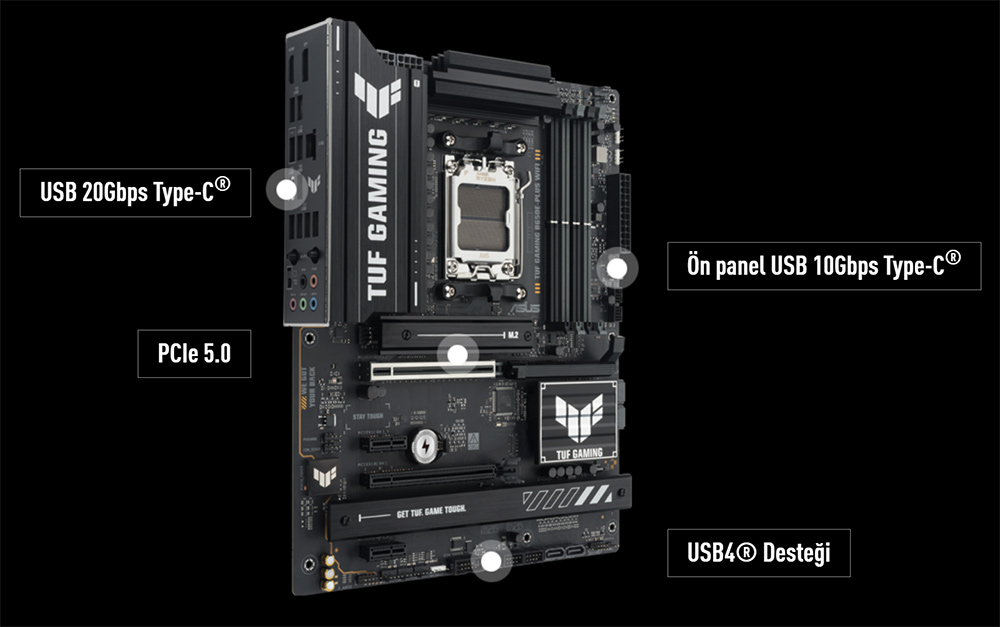 ASUS TUF GAMING B650E-PLUS WIFI6E DDR5 HDMI DP PCIe 16X v4.0 AM5 ATX