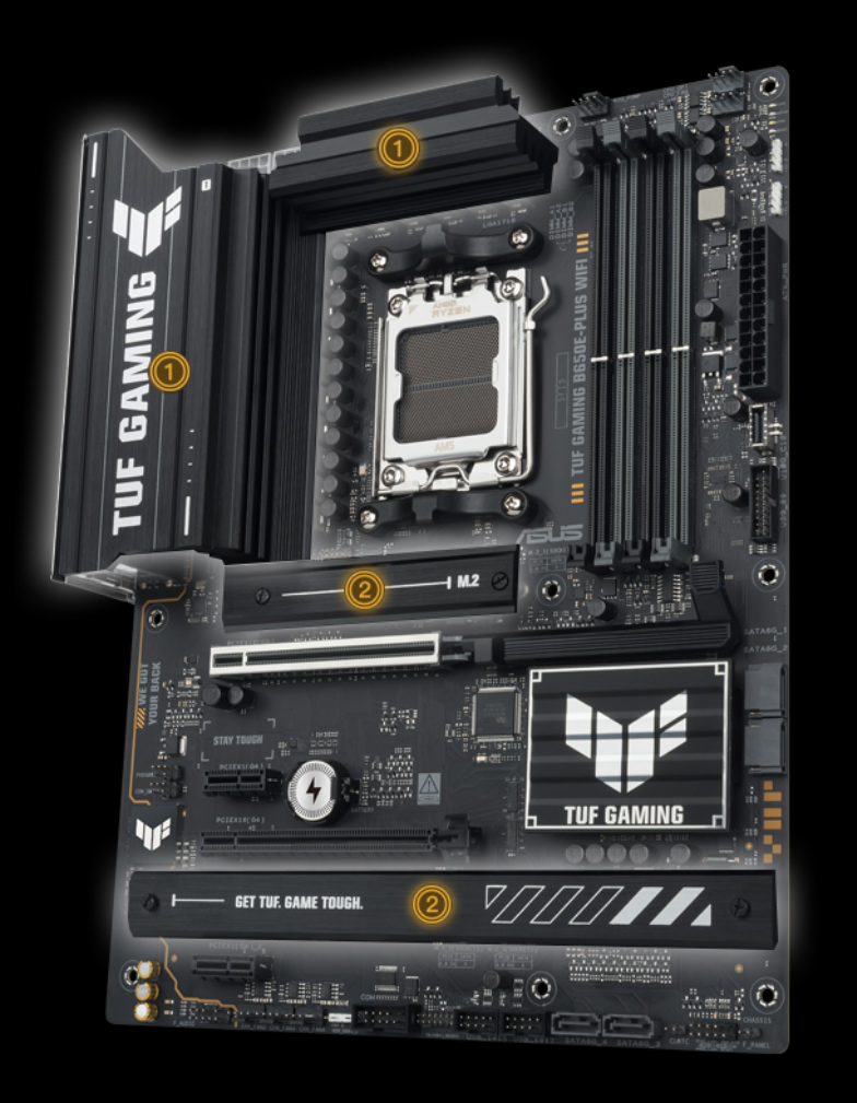 ASUS TUF GAMING B650E-PLUS WIFI6E DDR5 HDMI DP PCIe 16X v4.0 AM5 ATX