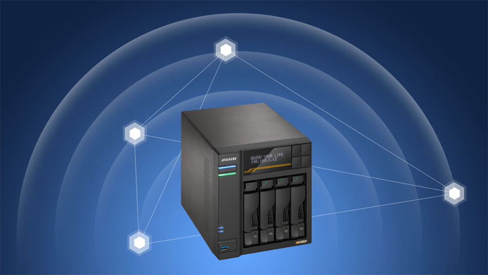 ASUSTOR 4diskli Celeron QC- 4GB RAM-2-2.5GbE Nas Server AS6704T