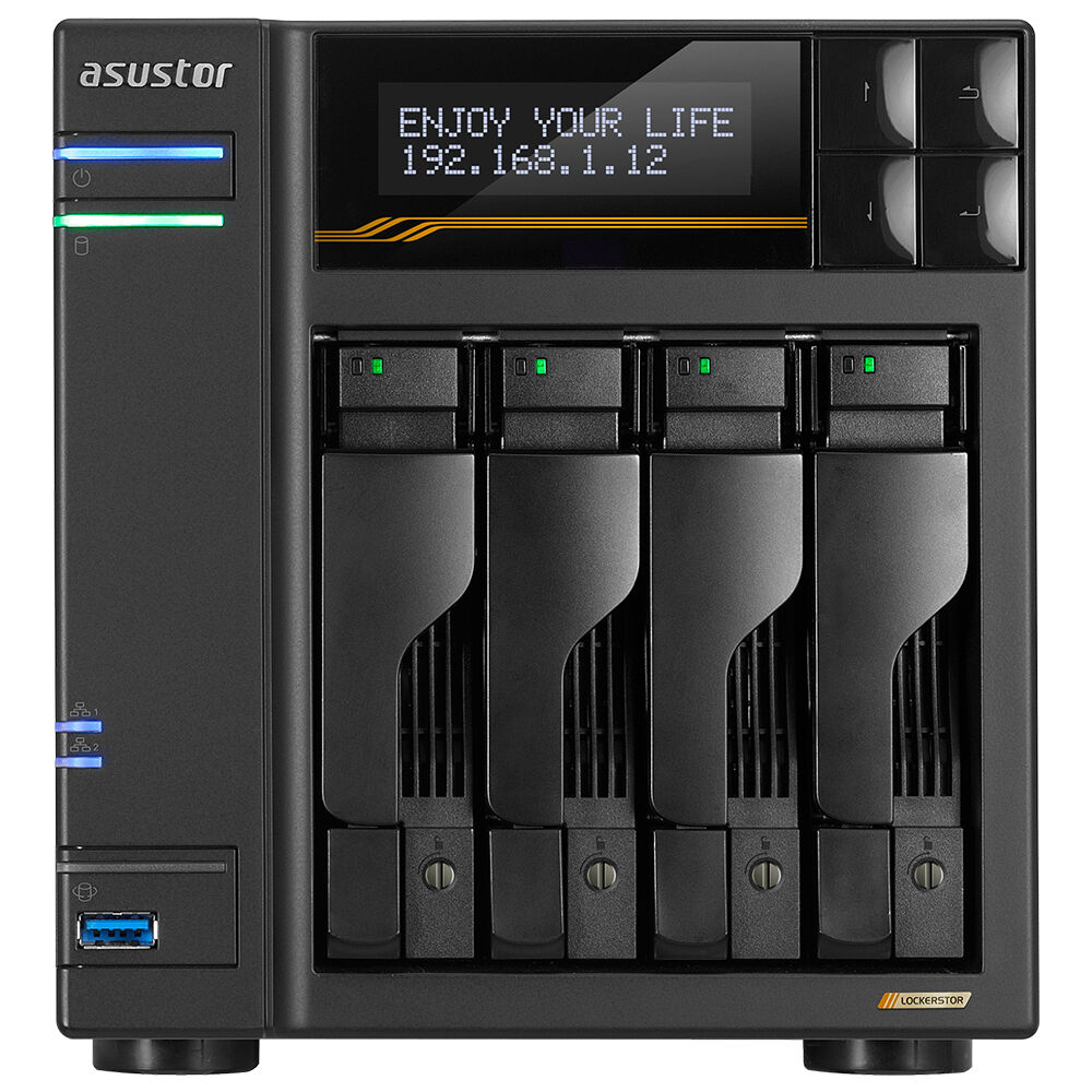 ASUSTOR 4diskli Celeron QC- 4GB RAM-2-2.5GbE Nas Server AS6704T
