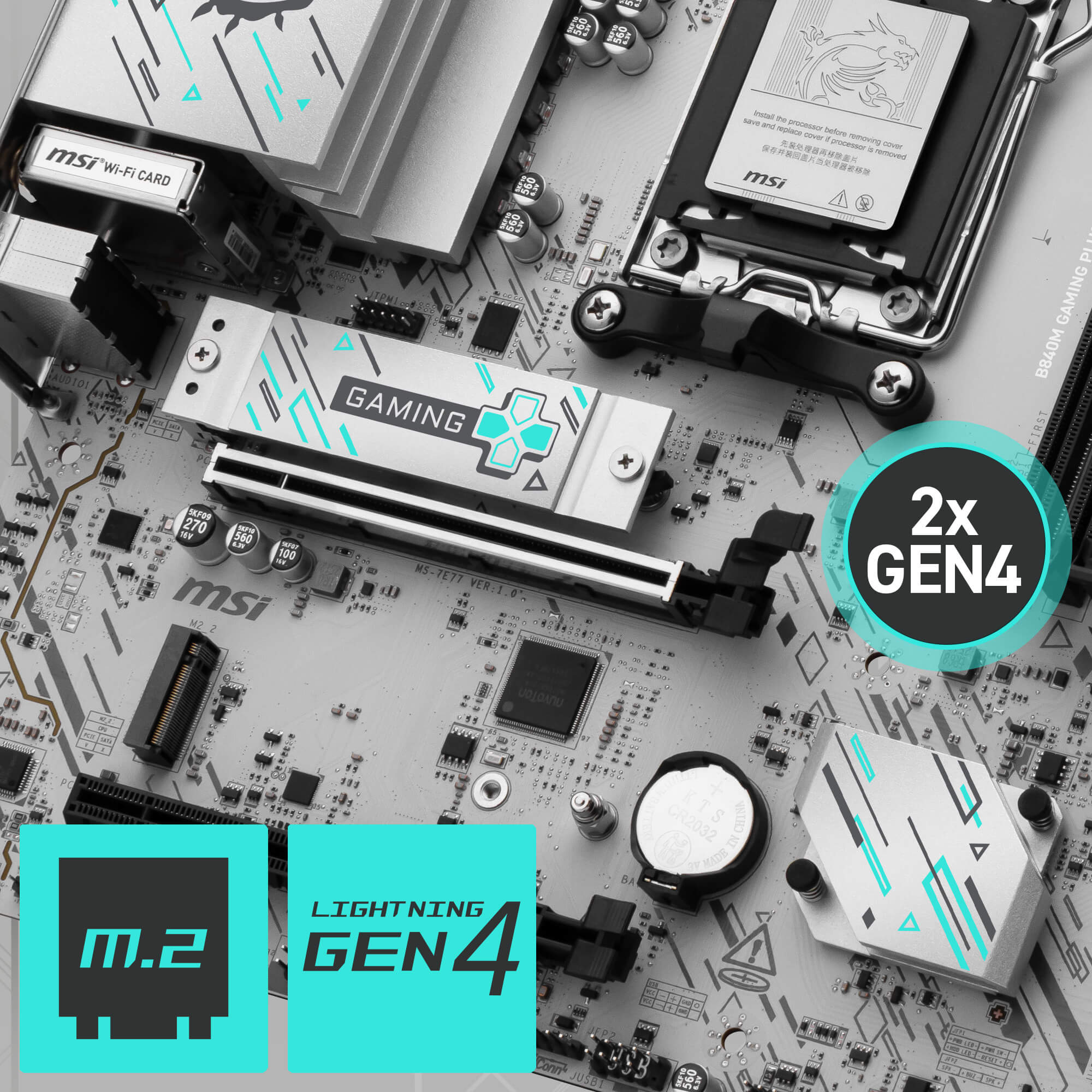 MSI B840M GAMING PLUS WIFI6E DDR5 HDMI PCIE 5.0 AM5 mATX