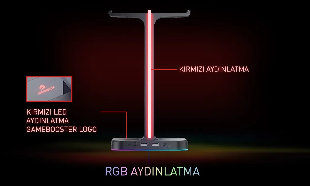 GAMEBOOSTER HS01 RGB Kulaklı Standı