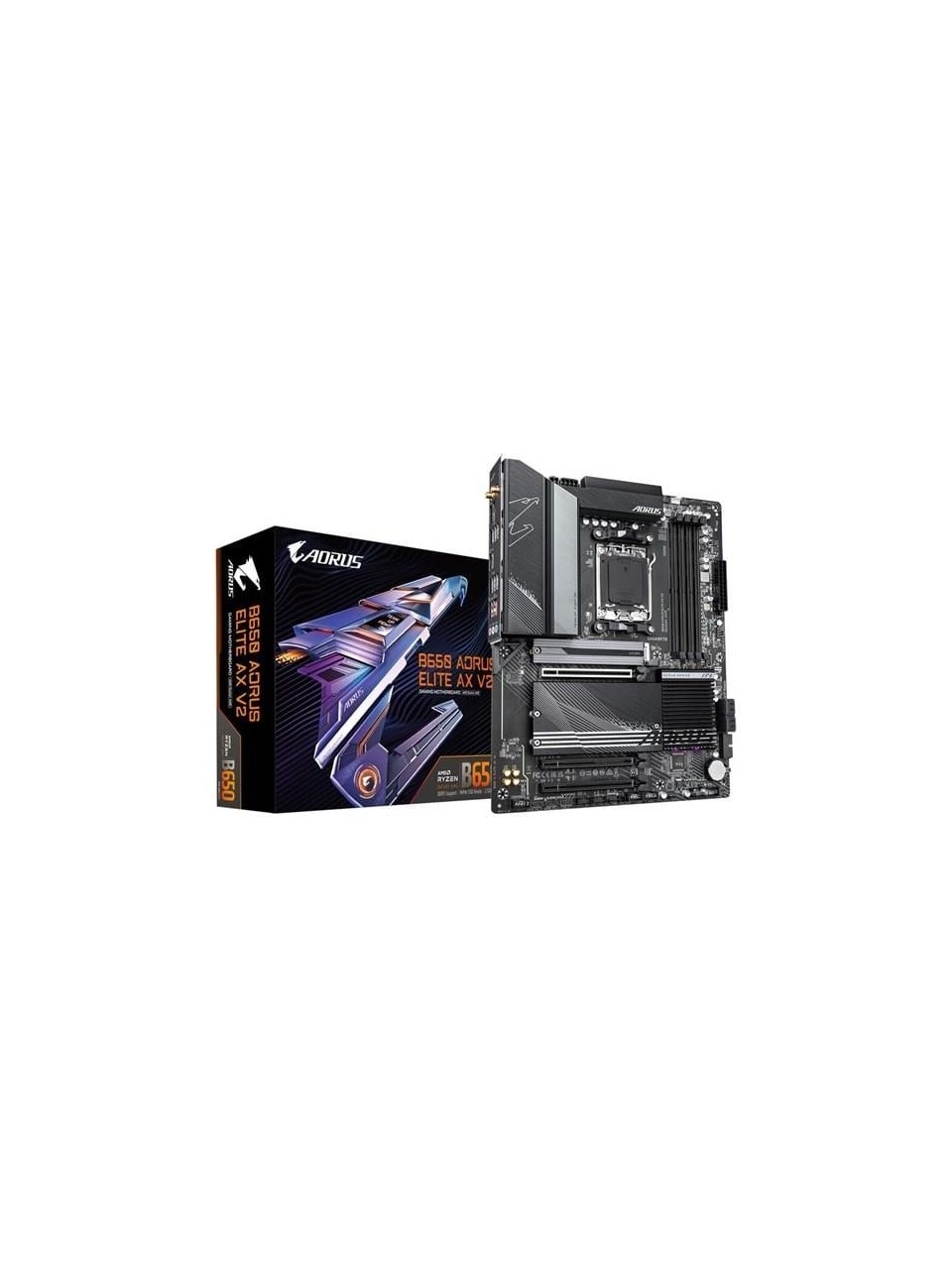 GIGABYTE AORUS ELITE AX v2 B650 DDR5 HDMI DP PCIE 4.0 AM5 ATX ikinci görünüm
