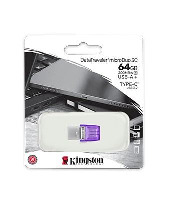 KINGSTON 256GB TypeC microDUO 3.0 Usb Bellek DTDUO3CG3/256GB ikinci görünüm