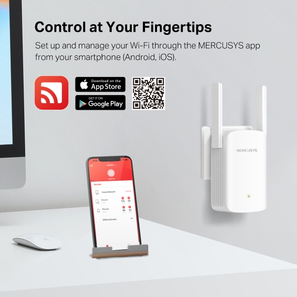 MERCUSYS ME60X WIFI6 AX1500 Menzil Genişletici Router Priz Tip